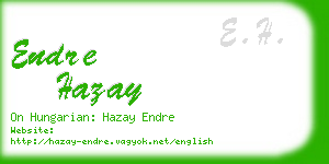 endre hazay business card